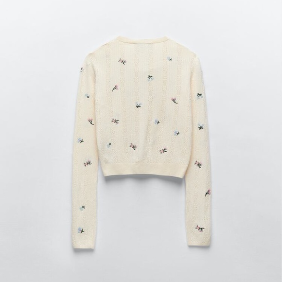 ZARA EMBROIDERED KNIT CARDIGAN TRF - Picture 8 of 8